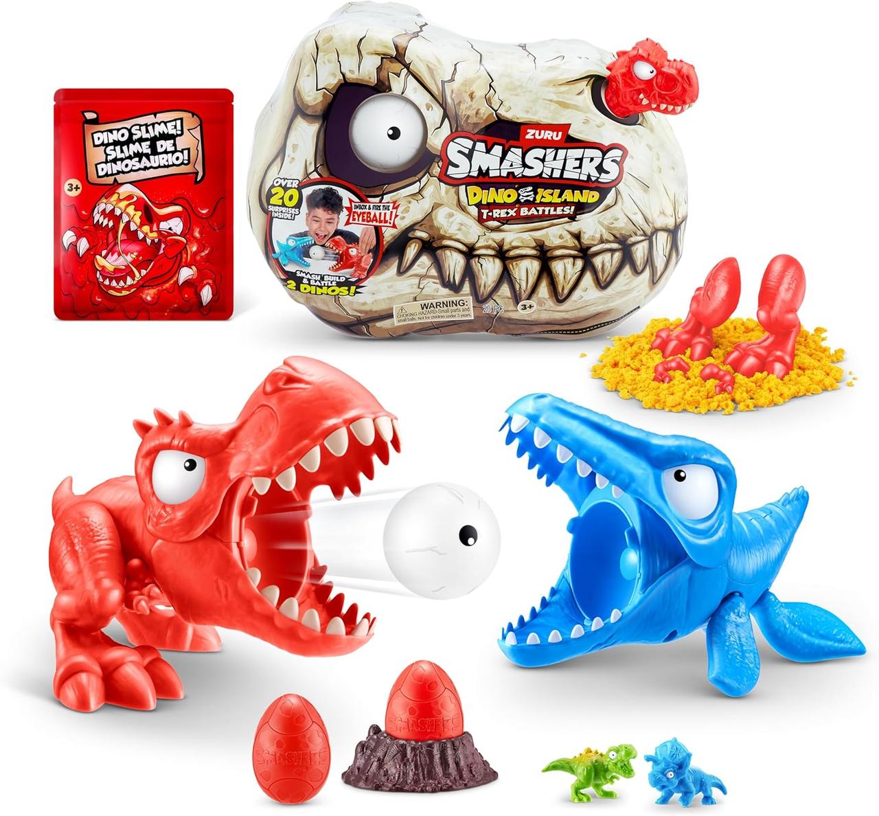 Ігровий набір Череп Діно червоний, Smashers Dino Island Mini T-Rex Battles Playset by ZURU, фото 1
