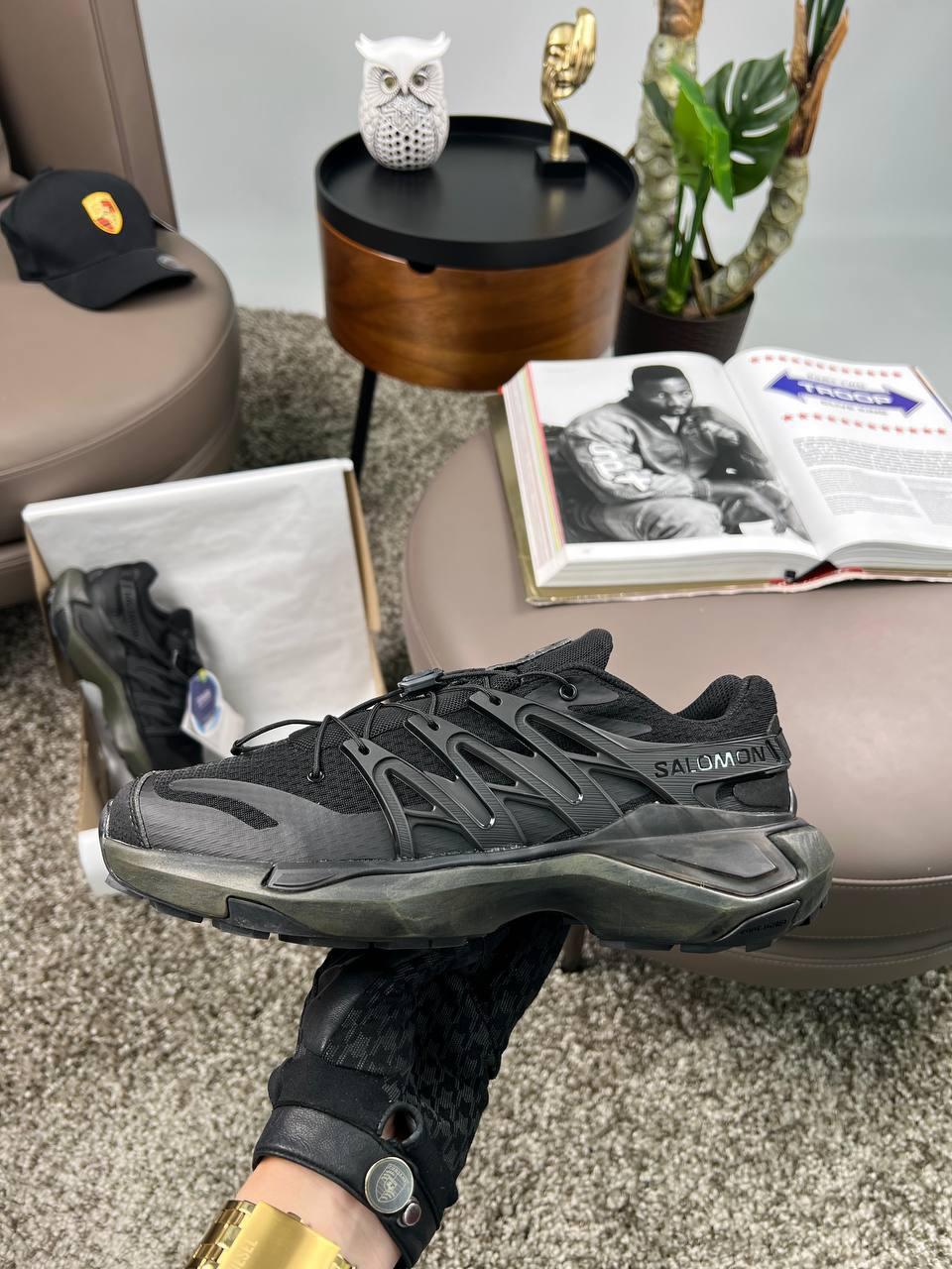 Чоловічі текстильні кросівки Salomon XT pu.re Advanced Black, кеди Соломон текстиль чорні. Чоловіче взуття, фото 1