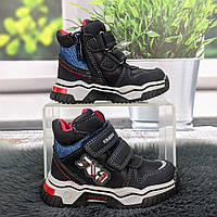 Ботинки детские для мальчика Kimboo темно-синие демисезонные на липучках 5902