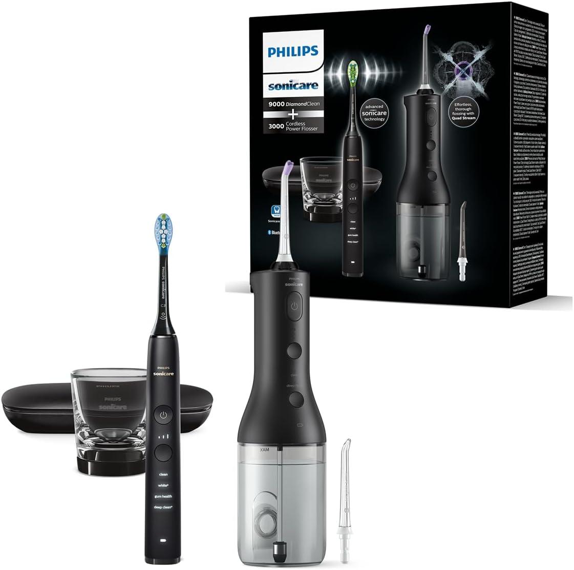 Зубний центр (іригатор + щітка) Philips Sonicare Cordless Power Flosser + DiamondClean 9000 HX3886/43, фото 1