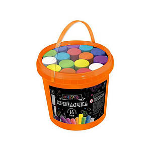 Крейда кольорова 16 кольорів Danko Toys у відрі