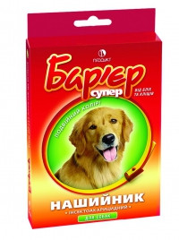 Нашийник від блох "Бар'єр" для собак жовто-червоний