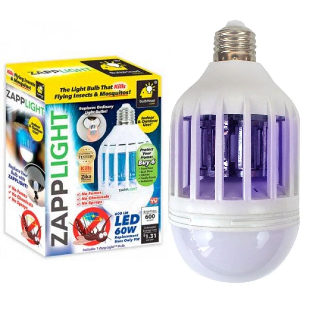 Світлодіодна лампа-пастка для комах Zapp Light / Електрична лампа-знищувач / Приманка для комарів, фото 1