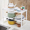 Кухонна полиця для посуду 38-70 см, KITCHEN RACK / Регульована полиця на кухню / Стелаж органайзер під раковину, фото 5