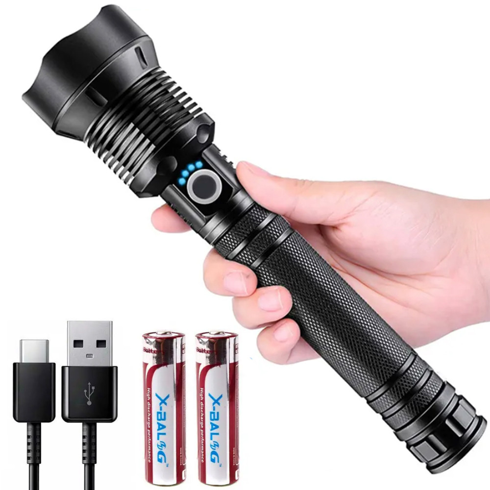 Ліхтарик тактичний із зумом BL X92 P70 2*18650 battery / Акумуляторний ліхтар ручний / Ударостійкий ліхтар, фото 1