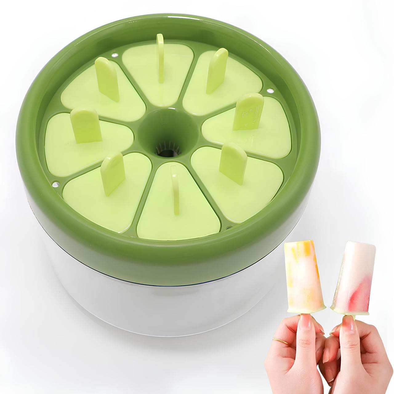 Форма для морозива на 8 порцій, ICE CREAM MOLD, Зелений / Форма для ескімо / Морозивниця пластикова, фото 1