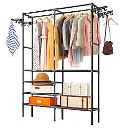 Підлогова вішалка для одягу з полицями (174×86×44см), CLOTHES RACK / Вішалка-стійка для одягу