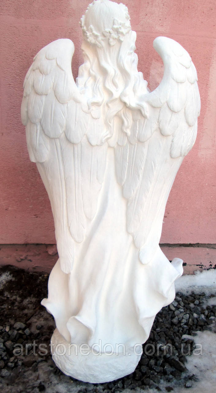 Скульптуры ангелов из бетона. Скульптура Ангела девушки из белого бетона 75 см - фото 3 - id-p473334702