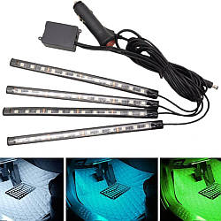 Універсальна RGB led підсвічування HR-01678, зі світломузикою / Автомобільна світлодіодна стрічка в машину