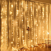 Гірлянда штора від мережі, 3х2м, 240LED, G-49, Теплий білий / Гірлянда водоспад на вікно / Новорічна гірлянда, фото 3