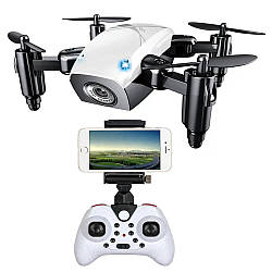 Міні-дрон квадрокоптер з WiFi камерою, 50м, S9 Mini / Акумуляторний квадрокоптер / Ударостійкий складаний дрон