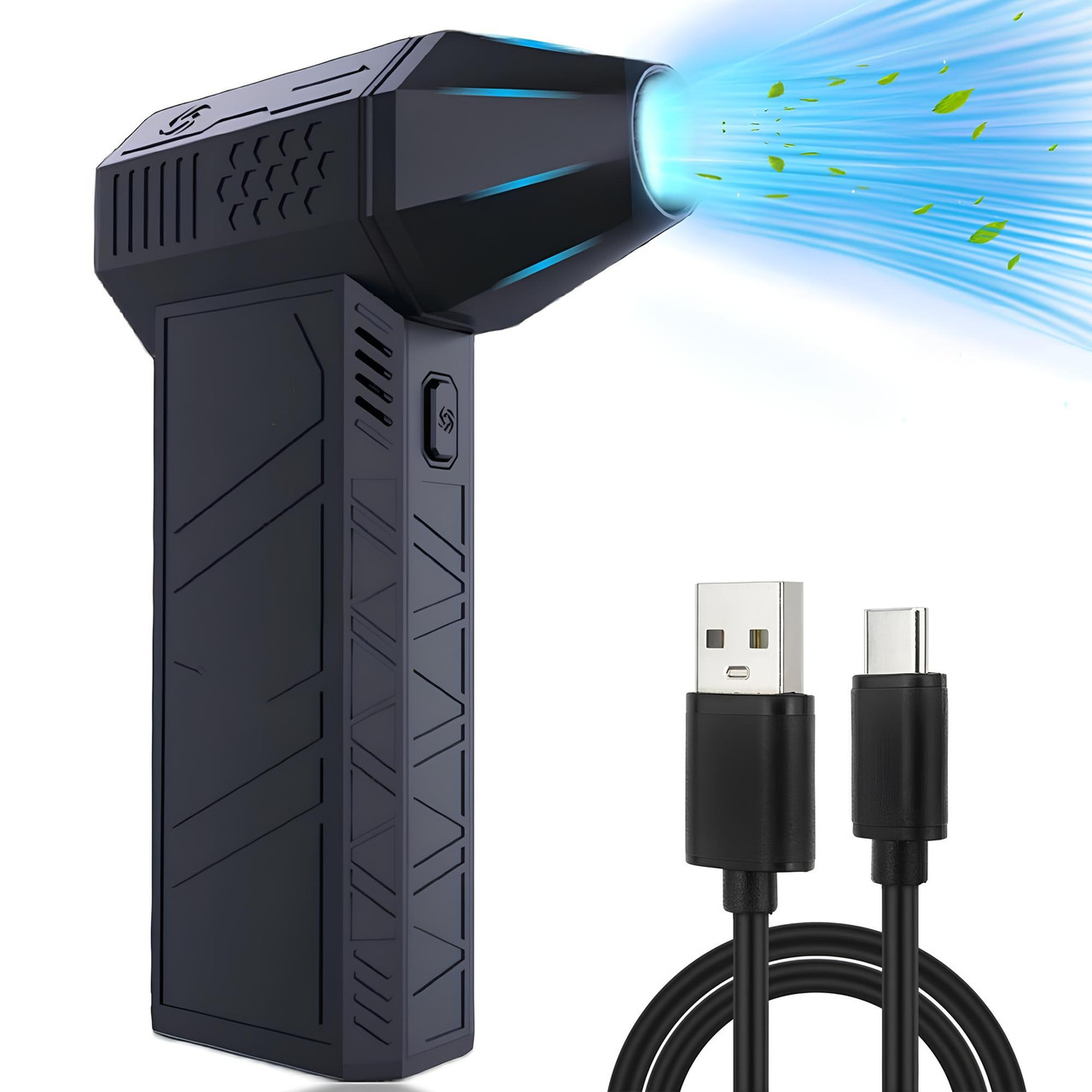 Ручний турбовентилятор 2600мАг, 200Вт, з USB / Акумуляторний міні турбофен / Портативний турбовентилятор, фото 1