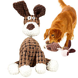 М'яка іграшка для собак з пищалкою Ослик, 29см, Коричневий/ Пищалка для собак / Іграшка для цуценят