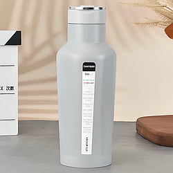 Термокухоль на 500мл XL-897, з карабіном, Сірий / Портативна термочашка / Термос для води, чаю та напоїв