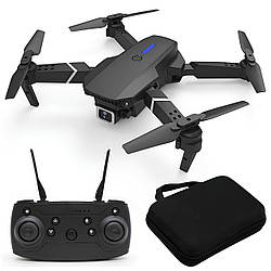 Квадрокоптер з 2 камерами 4K, до 100м, до 20хв, з кейсом, E88 Dual, Чорний / Дрон з автопілотом / Коптер