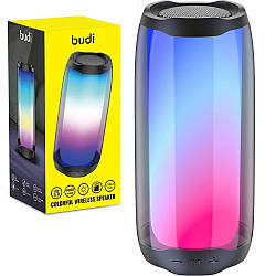 Bluetooth колонка з RGB підсвічуванням, Budi SP05B / Бездротова колонка блютуз / Портативна колонка