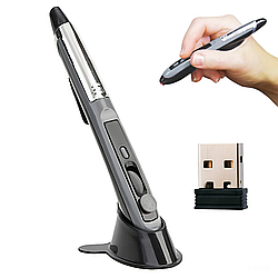 Пульт мишка від батарейки, USB, POCKET WIRELESS MOUSE / Ручка-мишка для малювання / Мишка стилус для ПК