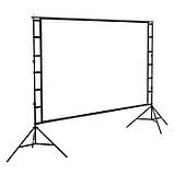 Проекційний екран 120 дюймів 16:9 з алюмінієвим каркасом і сумкою, складаний екран для проектора в приміщення та на вулицю, фото 3