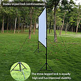 Проекційний екран 120 дюймів 16:9 з алюмінієвим каркасом і сумкою, складаний екран для проектора в приміщення та на вулицю, фото 6