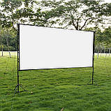 Проекційний екран 120 дюймів 16:9 з алюмінієвим каркасом і сумкою, складаний екран для проектора в приміщення та на вулицю, фото 2