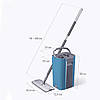Набір швабра з відром 8л з автоматичним віджимом, MOP Z1, Синя / Лентяйка з віджимом / Швабра для підлоги, фото 10