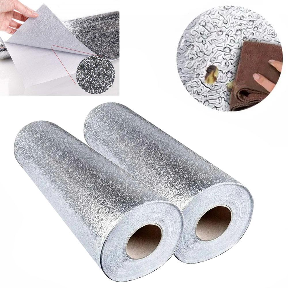 Набір 2шт Фольга самоклейна для кухні 5м х 60см / Фольга-стікер для захисту стін і плити від жирових бризок, фото 1