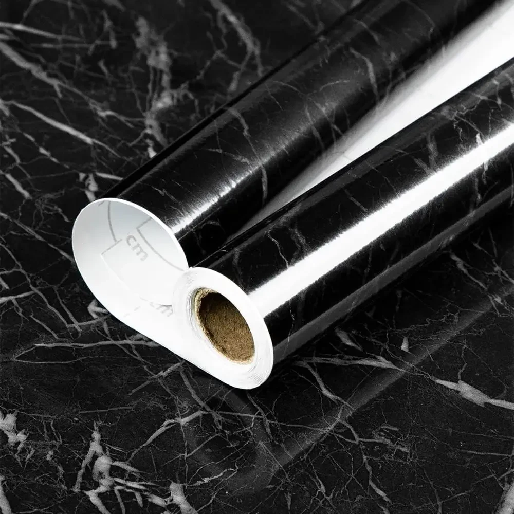 Самоклеюча плівка 4мх60см, Supretto, Чорний мармур / Самоклейка для кухні / Плівка самоклеюча, фото 1