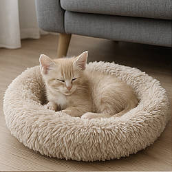 Лежанка для собак і котів, 50см / М'яка лежанка для кота / Ліжко для собак / Спальне місце для собаки