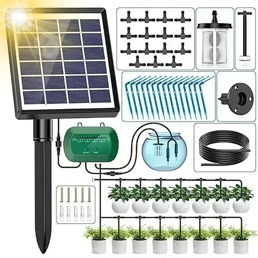 Система крапельного поливу 15м, на сонячній батареї / Система зрошення / Комплект для подачі води з ємності, фото 1