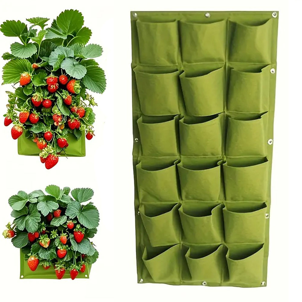 Висячі горщики з тканини на 18 кишень 102х52см / Підвісний мішок для рослин / Фітомодулі для озеленення, фото 1