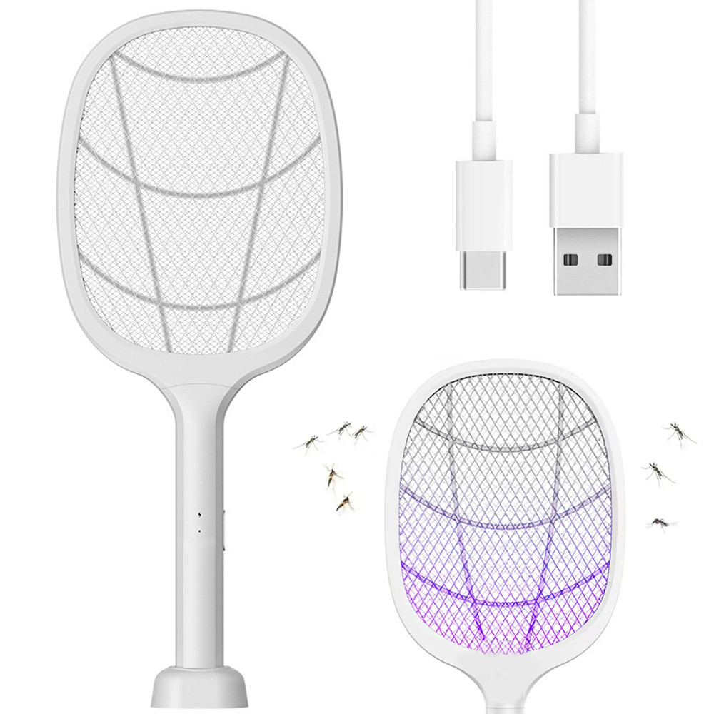 Електрична мухобійка-пастка для комарів, з USB / Акумуляторна ракетка для мух / Електромухобійка, фото 1