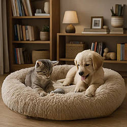 Лежанка для собак і котів, 70см / М'яка лежанка для кота / Ліжко для собак / Спальне місце для собаки