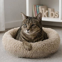 Лежанка для собак і котів, 80см / М'яка лежанка для кота / Ліжко для собак / Спальне місце для собаки