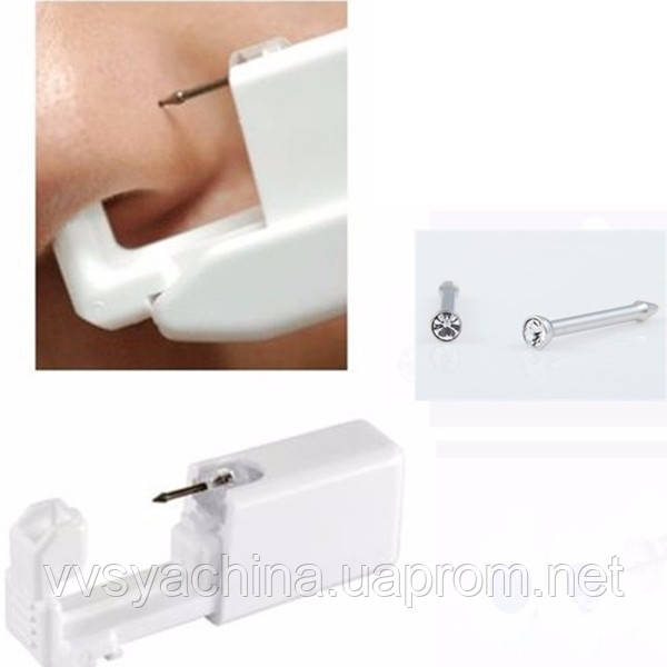 Купить Одноразовая система для прокола крыла носа. Серьга с кристаллом ...