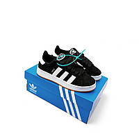 Кросівки Adidas Campus чорні (коричн підошва)