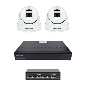 Комплект відеоспостереження на 2 камери GV-IP-K-W101/2 5MP (Ultra AI)
