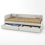 Односпальне ліжко з ящиками Еверест Соната-800 80х190 см німфея альба (DTM-2470), фото 3