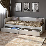 Односпальне ліжко з ящиками Еверест Соната-800 80х190 см німфея альба (DTM-2470), фото 4