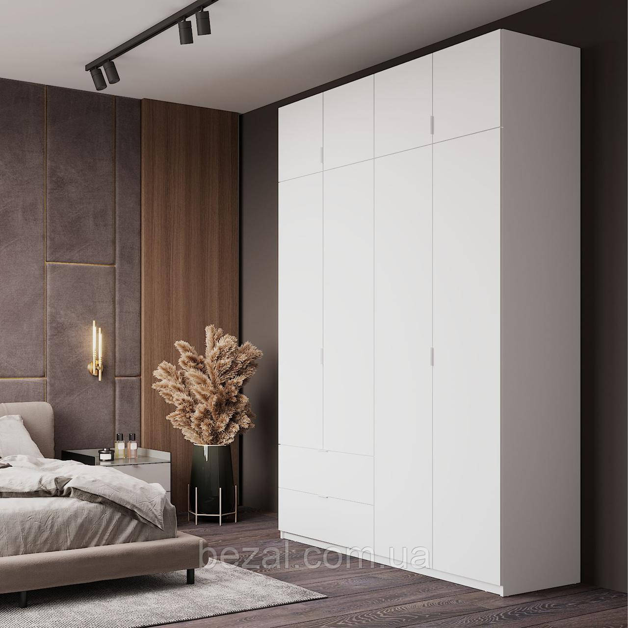 Шафа розпашна с антресолью Doros Лукас 160х50х240 см Білий (DRS-011193), фото 1