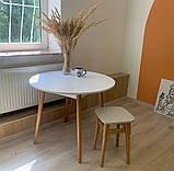 Обідній стіл круглий LION Маямі-1 дерев'яні ніжки Німфея Альба (LION-041002), фото 2