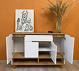 Комод у передпокій з полицею для взуття LION Салліван Тумба-2 Німфея альба/Дуб Аппалачі (LION-041007), фото 6