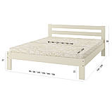 Двоспальне дерев’яне ліжко Mebigrand Баварія Горіх світлий 160х200 см (MBG-14711), фото 2