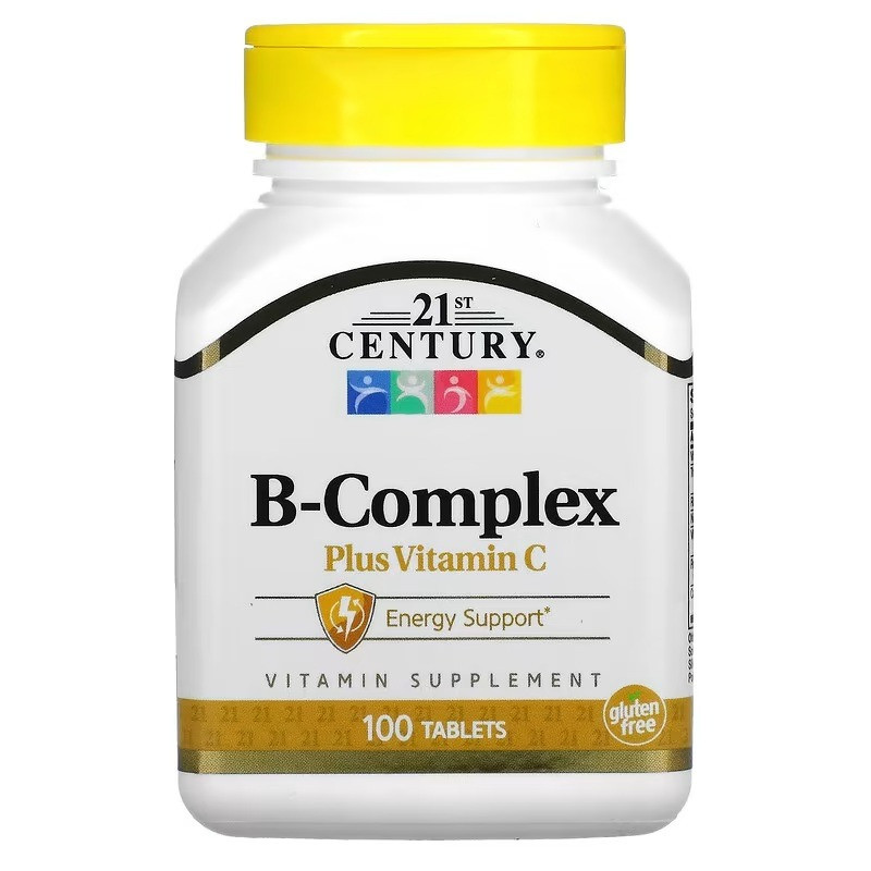 B-Комплекс та Вітамін С, B-Complex Plus Vitamin C, 21st Century, 100 таблеток