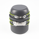 Набір похідного посуду з газовим пальником для 2–3 осіб CAMPSOR, анодований алюміній, компактний, фото 6