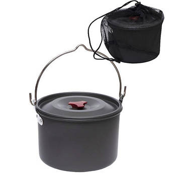 Кастрюля туристична 4л, похідний казанок, алюміній, для пальника