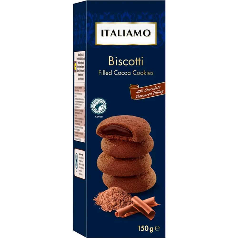 М'яке печиво з 40% кремовою шоколадною начинкою Italiamo 150г