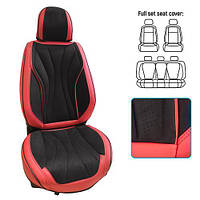 Набір чохлів V-9101 Bk/Rd повний к-т екошкіра чорно-червоні