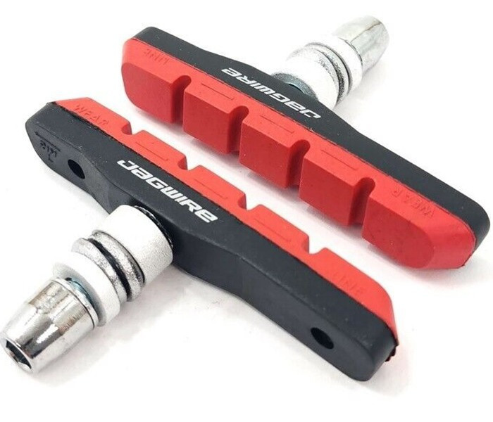 Колодки гальмові велосипедні JAGWIRE JS908T-R Mountain Sport, V-brake 72 mm, Червоні, Планшет, фото 1