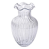 Скляна ваза, декоративна фігурка 24,5 см, прозора HP-1701