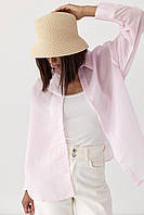 Напівпрозора сорочка в дрібну смужку - рожевий цвет, M (є розміри) S, Нове